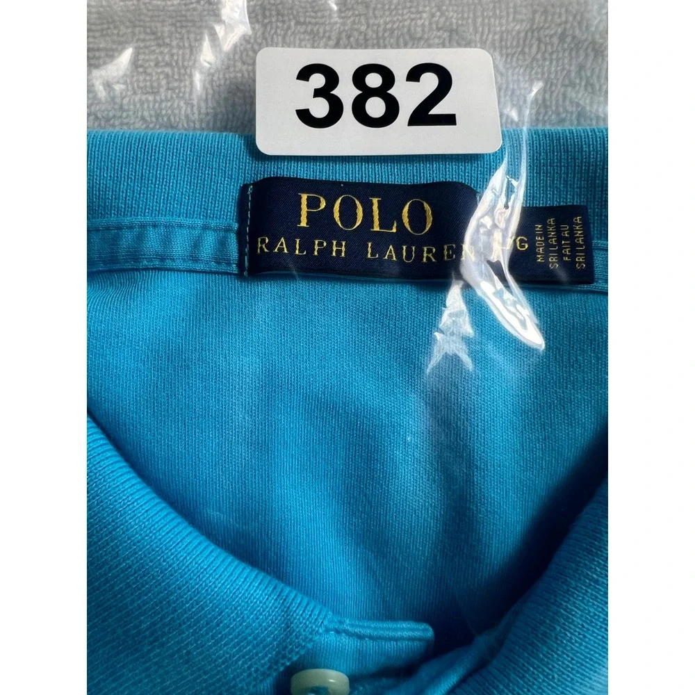 Ralph Lauren Polo‎ Shirt Mens L Turquoise Blue Short Sleeve Embroidered Pony